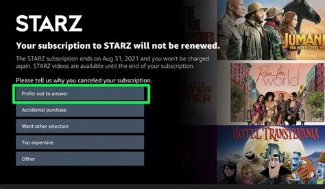 how do you cancel starz on amazon